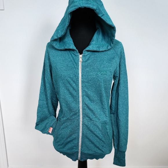 Superdry, teal zip up hoodie, ladies size small - Picture 1 of 5